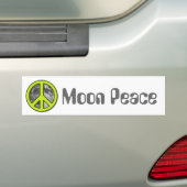 Green Moon Peace Sign - Autoaufkleber (Auf Auto)