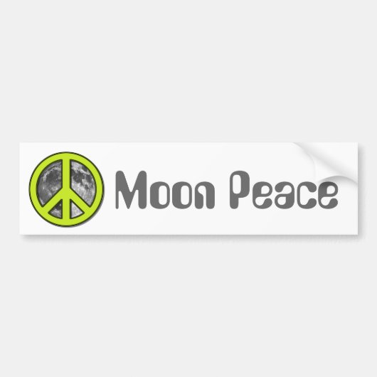 Green Moon Peace Sign - Autoaufkleber (Vorne)