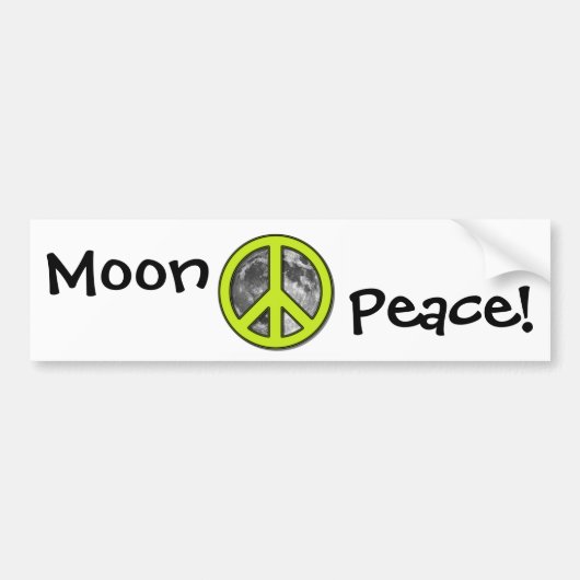 Green Moon Peace Sign Autoaufkleber (Vorne)