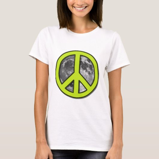Green Moon Peace Sign - T-Shirt (Vorderseite)