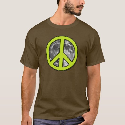 Green Moon Peace Sign - T-Shirt (Vorderseite)