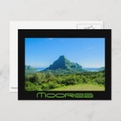 Green Moorea Schwarzer Text Postkarte (Vorne/Hinten)