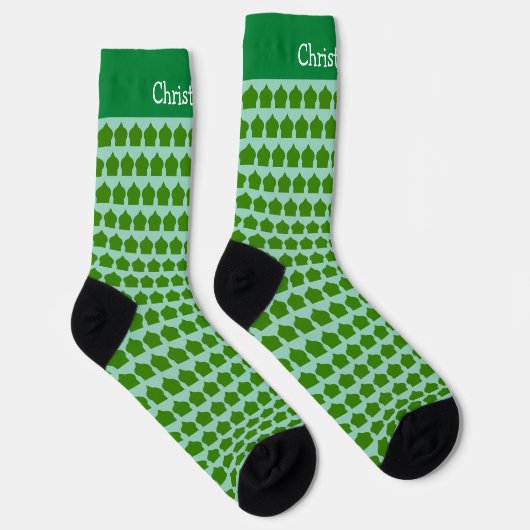 Green Moroccan Pattern Design Socken (Rechts)