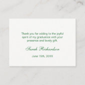 Green Mortar, diplomierter Abschluss Vielen Dank Visitenkarte (Rückseite)