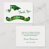 Green Mortar, diplomierter Abschluss Vielen Dank Visitenkarte (Vorne/Hinten)