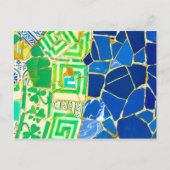 Green Mosaic Parc Guell Tiles in Barcelona Spanien Postkarte (Vorderseite)