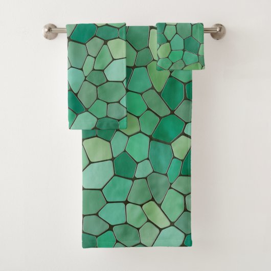 Green Mosaik Badhandtuch Set (Insitu)