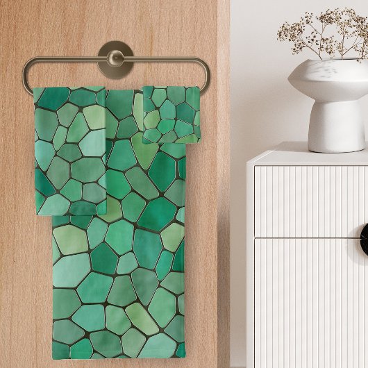 Green Mosaik Badhandtuch Set