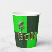 Green Mosaik Golf Clubs, Paper Party Cups Pappbecher (Rückseite)