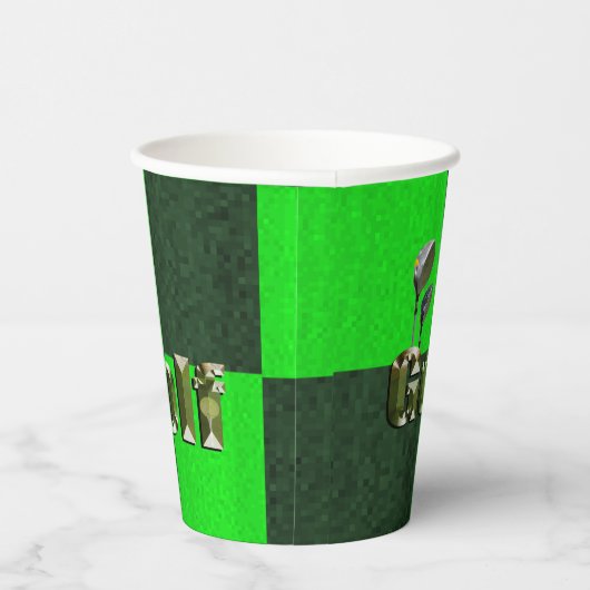 Green Mosaik Golf Clubs, Paper Party Cups Pappbecher (Rechts)