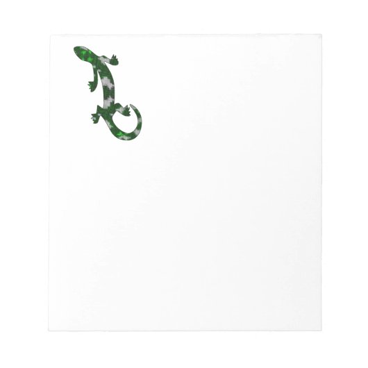 Green Mosaik Muster Gecko Lizard Reptile Art Notizblock (Vorderseite)