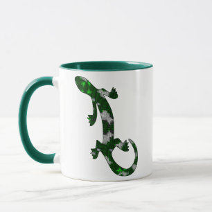 Green Mosaik Muster Gecko Lizard Reptile Art Tasse