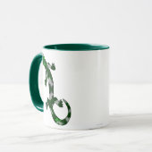 Green Mosaik Muster Gecko Lizard Reptile Art Tasse (Vorderseite Links)
