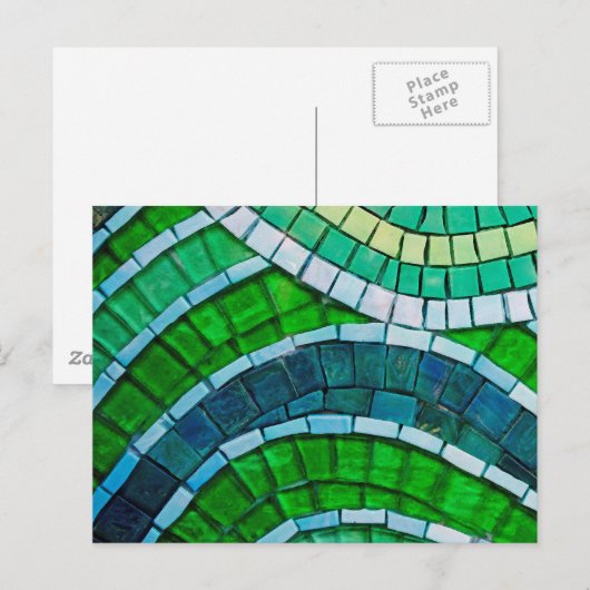 Green Mosaik Postkarte (Vorne/Hinten)