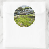 Green Moss Rocks Runder Aufkleber (Tasche)