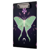 Green Moth Lila Blume | Moth Clipboard Klemmbrett (Links)
