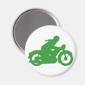 Green Motorbiker-Zeichen Magnet (Vorderseite/Rückseite)