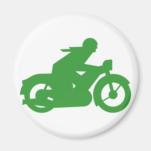 Green Motorbiker-Zeichen Magnet (Vorne)