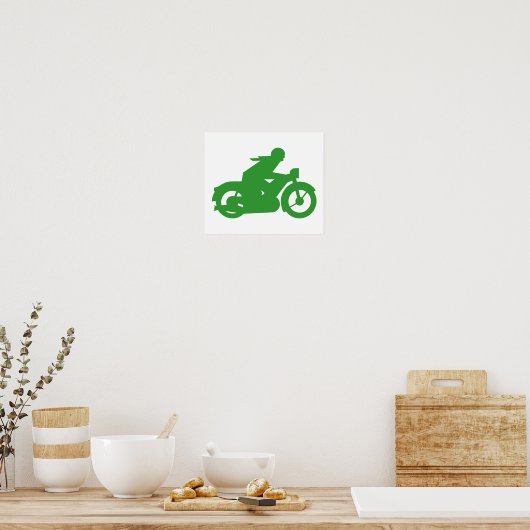 Green Motorbiker-Zeichen Poster (Küche)