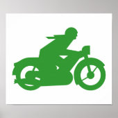 Green Motorbiker-Zeichen Poster (Vorne)