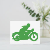 Green Motorbiker-Zeichen Postkarte (Stehend Vorderseite)