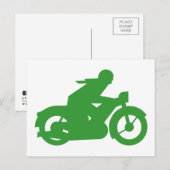 Green Motorbiker-Zeichen Postkarte (Vorne/Hinten)