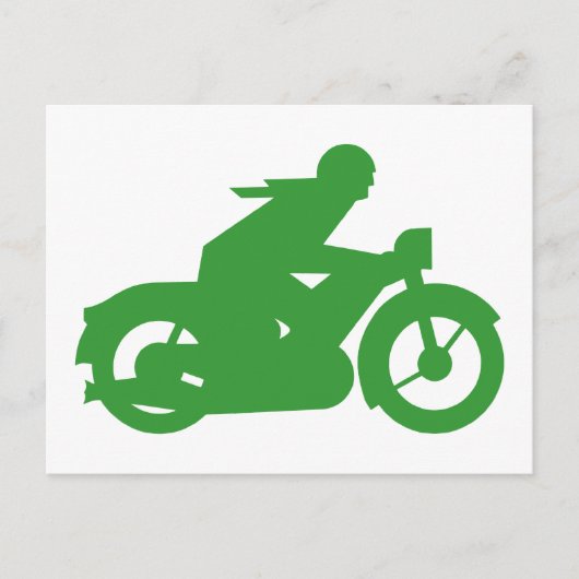 Green Motorbiker-Zeichen Postkarte (Vorderseite)