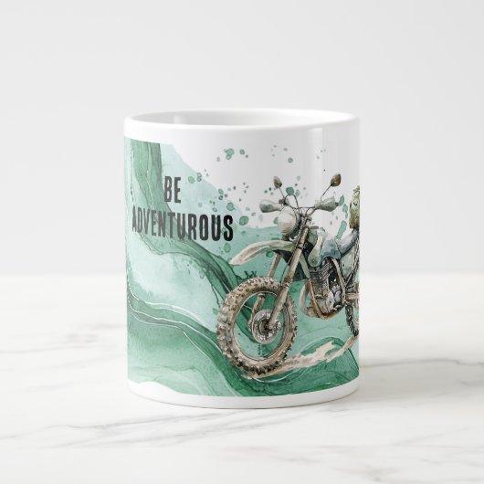 Green Motorcycle Adventure Jumbo-Tasse (Vorderseite)