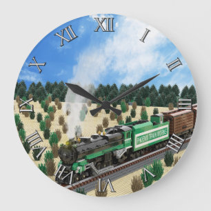 Green Mountain 4-8-2 Zug-Uhr Große Wanduhr