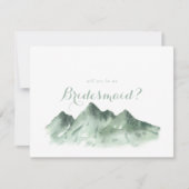 Green Mountain Bridesmaid Vorschlag Note Card Mitteilungskarte (Vorderseite)