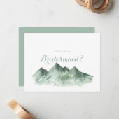 Green Mountain Bridesmaid Vorschlag Note Card Mitteilungskarte (Vorderseite/Rückseite Beispiel)