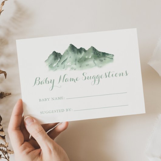 Green Mountain Country Baby Name Suggestions Card