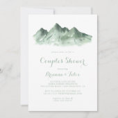 Green Mountain Country Calligraphy Couples Dusche Einladung (Vorderseite)