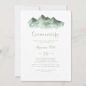 Green Mountain Country Calligraphy Quinceañera Einladung (Vorderseite)