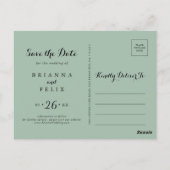 Green Mountain Country Calligraphy Save the Date Postkarte (Rückseite)