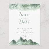 Green Mountain Country Calligraphy Save the Date Postkarte (Vorderseite)