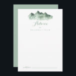 Green Mountain Country Wedding Advice Card Hinweiskarte<br><div class="desc">Diese grüne Berglandkarte ist ideal für eine rustikale Hochzeit. Das Design besticht durch einen handbemalten,  wasserfarbenen Berg,  der ein Landschaftsmotiv inspiriere. Diese Karten sind ideal für Hochzeiten,  Brautparty,  Babydusche,  Graduiertenfest u.v.m. Personalisieren Sie die Karten mit den Namen der Braut und Bräutigam,  den Eltern,  die Sie werden oder Absolvent.</div>