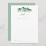 Green Mountain Country Wedding Advice Card Hinweiskarte<br><div class="desc">Diese grüne Berglandkarte ist ideal für eine rustikale Hochzeit. Das Design besticht durch einen handbemalten,  wasserfarbenen Berg,  der ein Landschaftsmotiv inspiriere. Diese Karten sind ideal für Hochzeiten,  Brautparty,  Babydusche,  Graduiertenfest u.v.m. Personalisieren Sie die Karten mit den Namen der Braut und Bräutigam,  den Eltern,  die Sie werden oder Absolvent.</div>