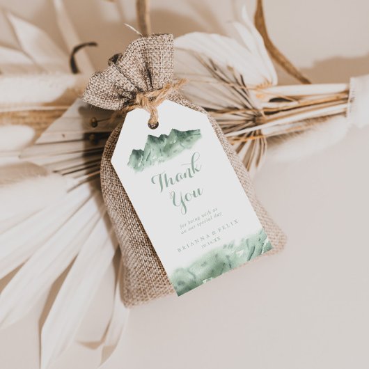 Green Mountain Country Wedding Danke Geschenkanhänger