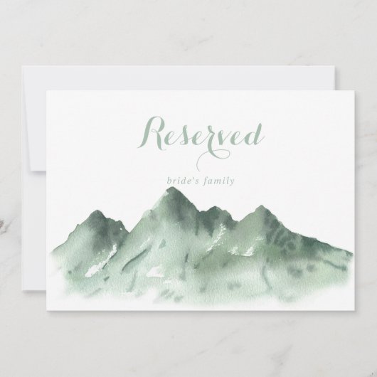 Green Mountain Country Wedding Reservierte Zeichen (Vorderseite)