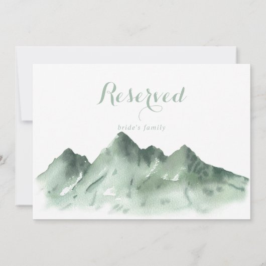 Green Mountain Country Wedding Reservierte Zeichen (Rückseite)