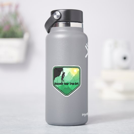 Green Mountain Rock Klettern Outdoor Adventure Aufkleber (HydroFlask)