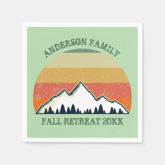 Green Mountain Sunset Forest Family Wiedersehen Pa Serviette (Vorderseite)