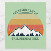 Green Mountain Sunset Forest Family Wiedersehen Pa Weinetikett (Einzelnes Label)