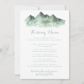 Green Mountain Wedding Kissing Menu Game Card (Vorderseite)