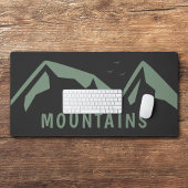 Green Mountains Black Desk Mat Schreibtischunterlage
