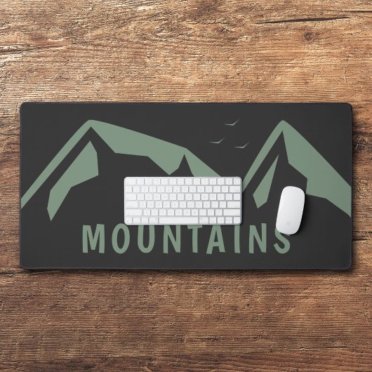 Green Mountains Black Desk Mat Schreibtischunterlage