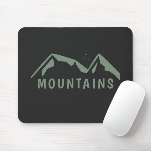 Green Mountains Black Mouse Pad Mousepad (Mit Mouse)