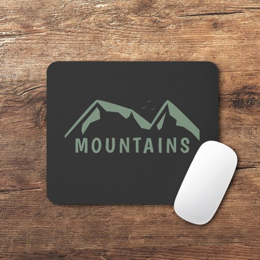 Green Mountains Black Mouse Pad Mousepad