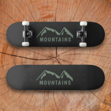 Green Mountains Black Skateboard